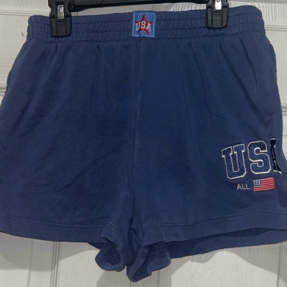 Zoe & Liv USA all day navy blue shorts sM matching crew neck in my inventory